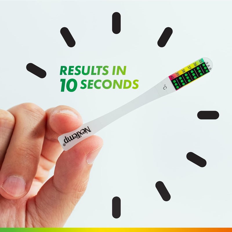 NEXTEMP ® Go - Ready When You are - Single-Use Disposable Thermometers - Results in Seconds, for Work, Home, & Travel (12-Pack (Celsius)) - Image 5